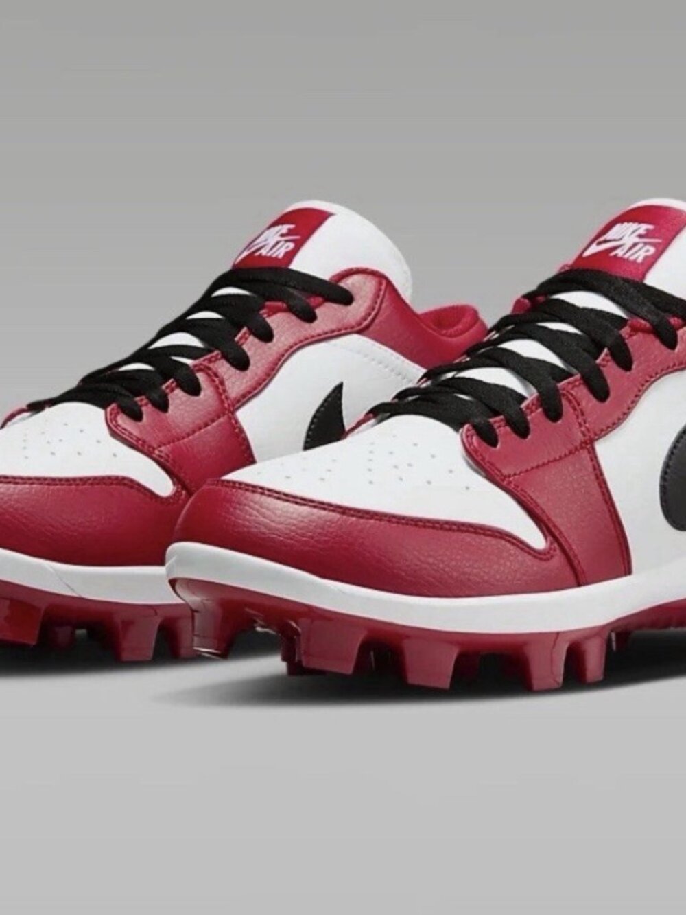 Jordan 1 Retro MCS Low Baseball Cleats Gym Red White Black Men's 12